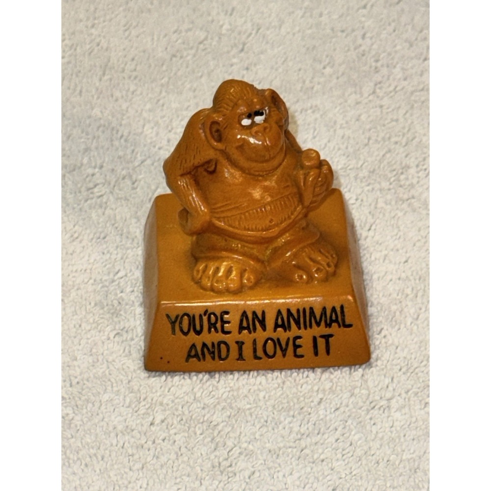 Vintage 1970 Wallace Berrie 1329 You're An Animal And I Love It Figurine Monkey